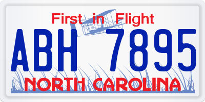 NC license plate ABH7895