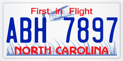 NC license plate ABH7897
