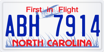 NC license plate ABH7914