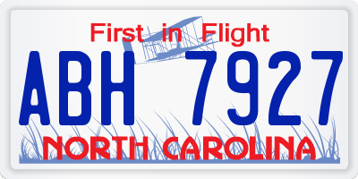 NC license plate ABH7927