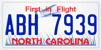 NC license plate ABH7939
