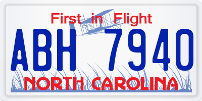 NC license plate ABH7940