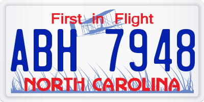 NC license plate ABH7948