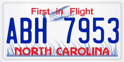 NC license plate ABH7953
