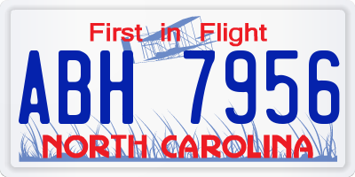 NC license plate ABH7956