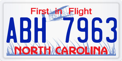 NC license plate ABH7963