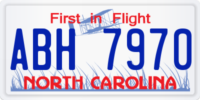 NC license plate ABH7970