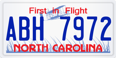 NC license plate ABH7972