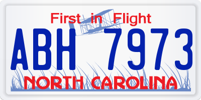 NC license plate ABH7973