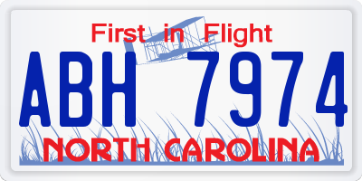 NC license plate ABH7974