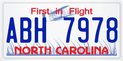 NC license plate ABH7978