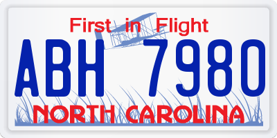 NC license plate ABH7980