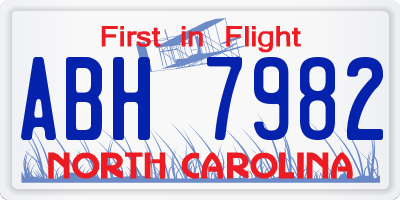 NC license plate ABH7982
