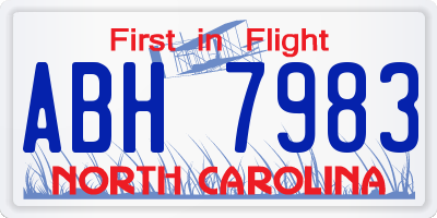 NC license plate ABH7983