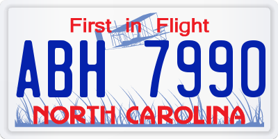 NC license plate ABH7990