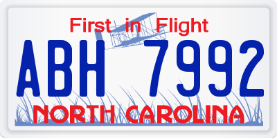 NC license plate ABH7992