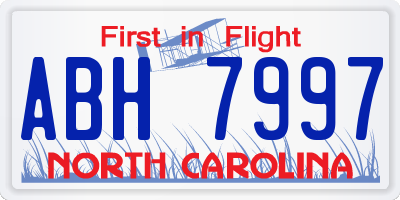 NC license plate ABH7997