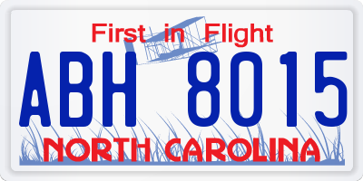 NC license plate ABH8015
