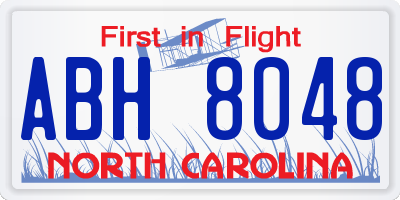 NC license plate ABH8048