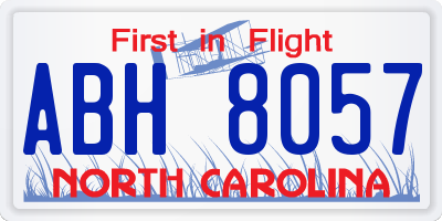NC license plate ABH8057