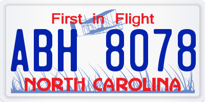 NC license plate ABH8078