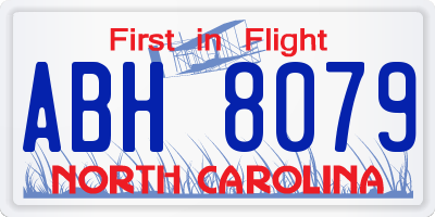 NC license plate ABH8079