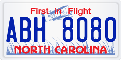NC license plate ABH8080