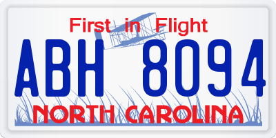 NC license plate ABH8094