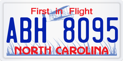 NC license plate ABH8095