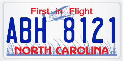 NC license plate ABH8121