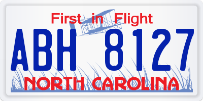 NC license plate ABH8127