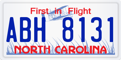 NC license plate ABH8131