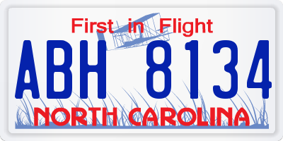NC license plate ABH8134