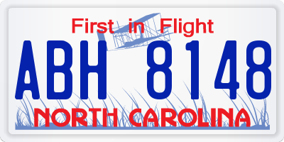 NC license plate ABH8148