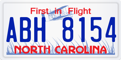 NC license plate ABH8154