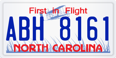 NC license plate ABH8161
