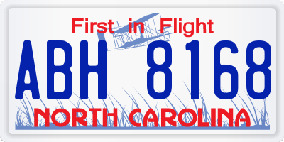 NC license plate ABH8168
