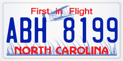 NC license plate ABH8199