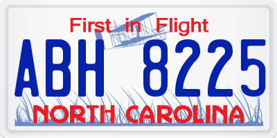 NC license plate ABH8225