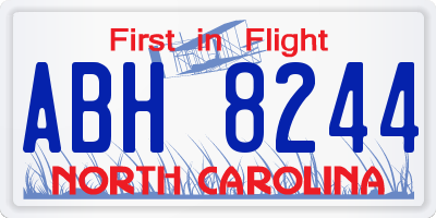 NC license plate ABH8244