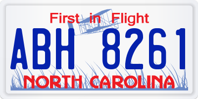 NC license plate ABH8261