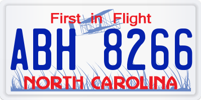 NC license plate ABH8266