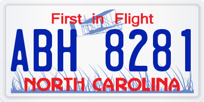 NC license plate ABH8281