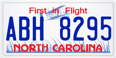 NC license plate ABH8295