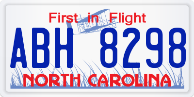 NC license plate ABH8298