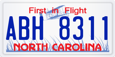 NC license plate ABH8311