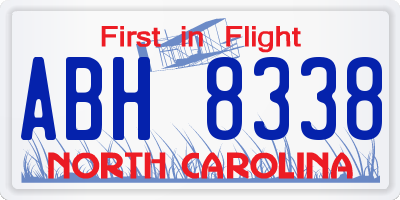 NC license plate ABH8338