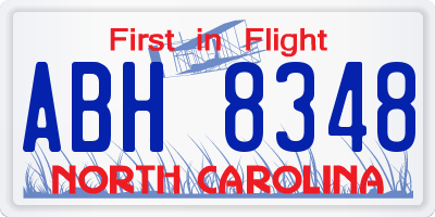 NC license plate ABH8348