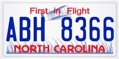 NC license plate ABH8366