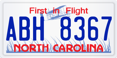 NC license plate ABH8367